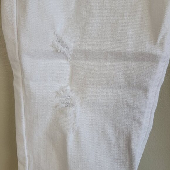 Pistola Skinny Distressed White Mid Rise Jegging Ankle Crop Stretch Jeans 26 - Picture 9 of 16